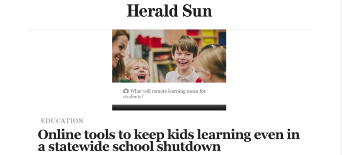 Herald Sun article heading