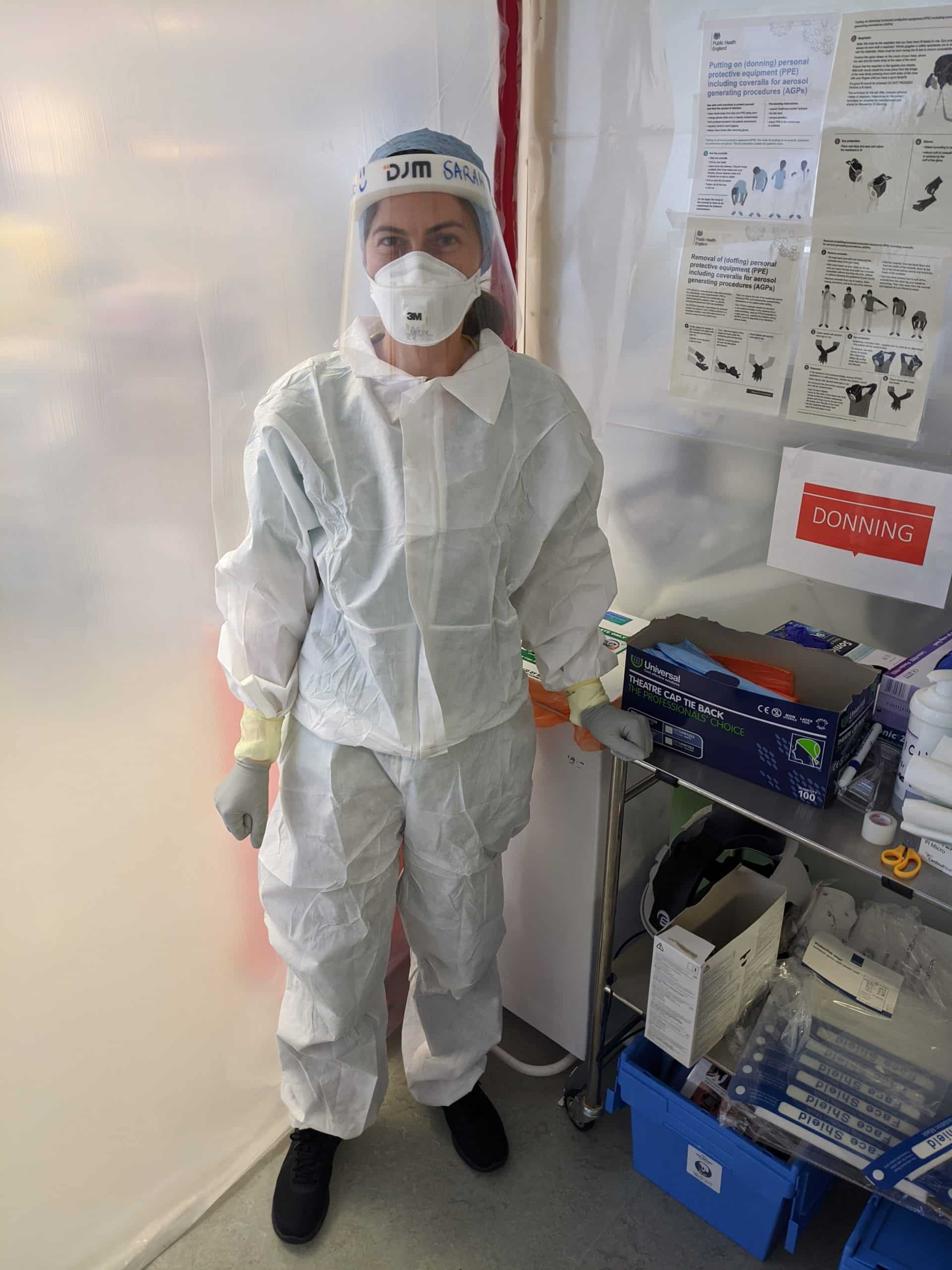 sarah miller in full PPE